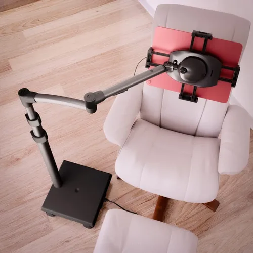 Vista 7 de Levo Soporte de tableta rodante comercial G2, carro médico de carga USB-C
