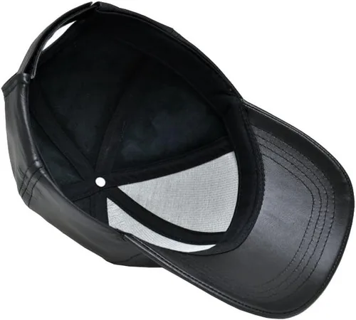 Vista 6 de Gorra de béisbol ajustable de piel de vaca genuina fabricada en Estados Unidos