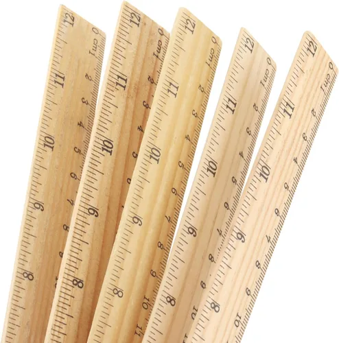 Vista 3 de MUKCHAP Paquete de 144 reglas de madera, rectas de 12 pulgadas, madera métrica de 11.8 in con centímetros y pulgadas para medir, oficina, 2 escalas