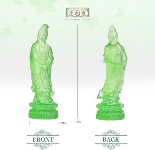 Vista 9 de Estatua de resina de Guan Yin – Quan Yin hecha a mano, Kwan Yin, Quan Am, Kuan Yin, Estatua de Guanyin para altar de meditación, estatua de Buda