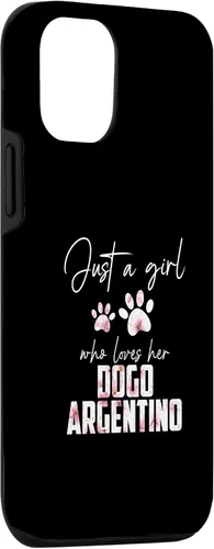 Vista 3 de Funda para iPhone 15 Just a girl who loves her dogo argentino
