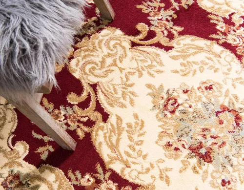 Vista 6 de Unique Loom colección Versailles - Alfombra clásica tradicional con motivo de medallón; 2' 2 x 3' 0 pies, rectangular, color borgoña/marfil