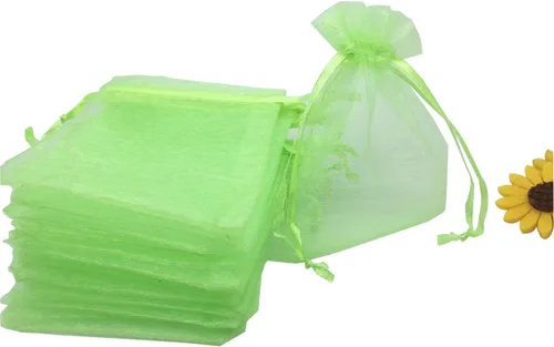 Vista 15 de Bolsas de regalo de organza con cordón, para recuerdos de boda, dulces, 100 unidades de 10 x 15 cm