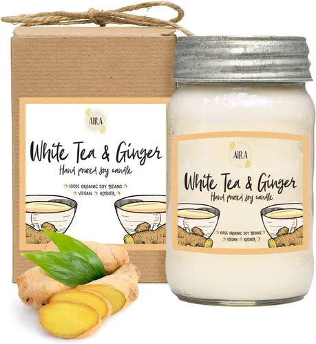 Vista 8 de Aira Velas de Soja - Orgánicas, Kosher, Veganas, en Frasco Mason con Mezclas de Aceites Esenciales de Grado Terapéutico - Cera de Vela de Soja 100%