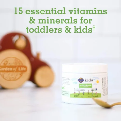 Vista 3 de Garden of Life Kids Multivitamin Powder, Daily Vitamins and Minerals for Toddlers & Kids - Organic Toddler Multi Powder With 15 Vitamin C, D3, Zinc