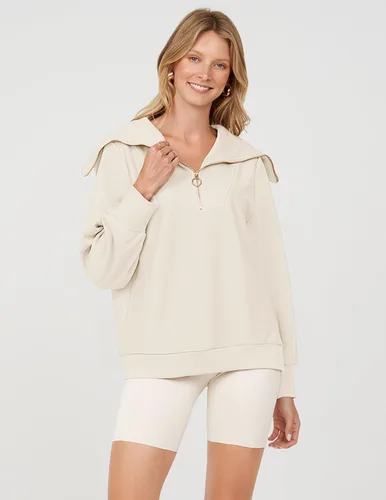 Vista 7 de MEROKEETY Sudadera de manga larga con cremallera corta para mujer, cuello en V, acanalada, Y2K