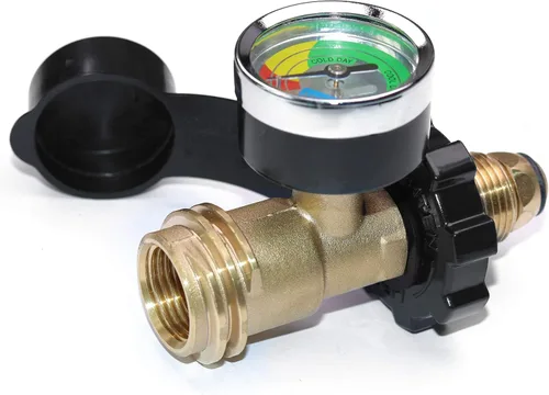 Vista 4 de POL Adaptador de Tanque de Propano con Medidor Ajuste Universal Convierte Válvula de Tanque POL LP a QCC1 / Tipo 1, Tipo de Conexión Antiguo a