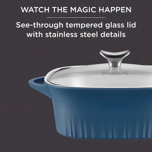 Vista 3 de CorningWare QuickHeat - Tostador de aluminio fundido de 3.2 cuartos de galón con tapa e interior de cerámica antiadherente, ligero y rápido