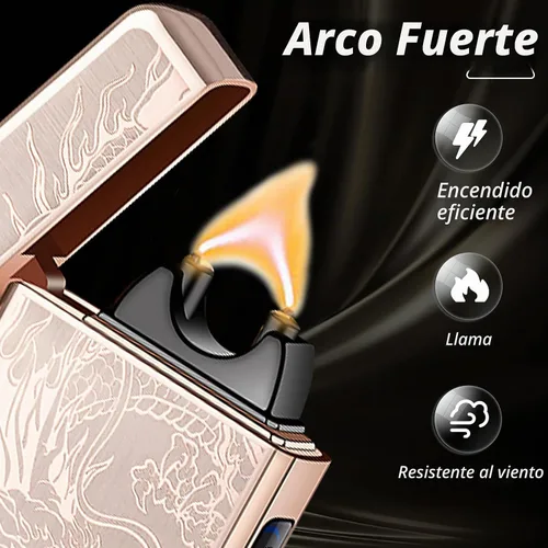 Vista 2 de Dragon - Encendedor eléctrico de arco – Encendedor de plasma recargable USB C para campamento, iniciadores de fuego, velas y equipo al aire libre