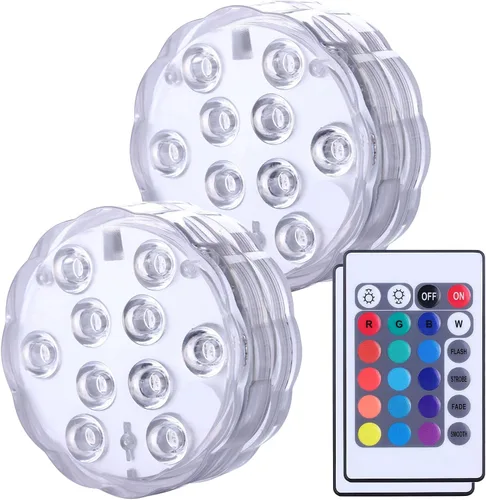 Vista 8 de Qoolife - Luz sumergible para piscina, luz de disco impermeable IP68