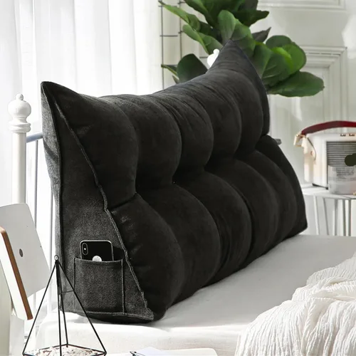 Vista 27 de Almohada triangular para cabecero, almohada de cuña grande lavable para el cuerpo, soporte de posicionamiento del respaldo, almohadas de lectura