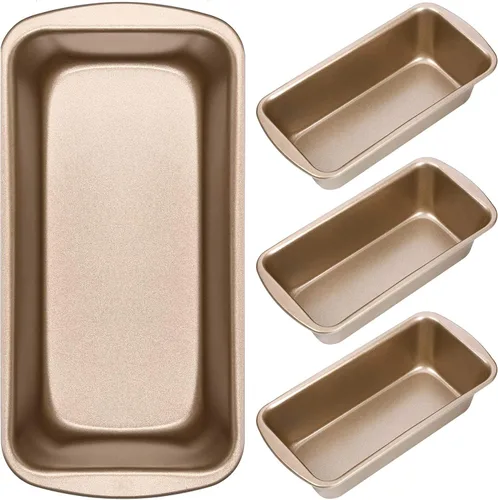 Vista 9 de Patelai Paquete de 4 moldes pequeños para hornear pan, antiadherentes, bandeja rectangular para hornear, molde para tostadas