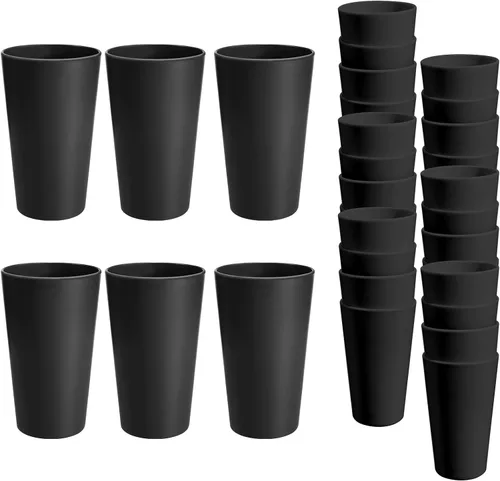 Vista 13 de Juego de 24 vasos de plástico irrompibles, vasos de plástico reutilizables de 20 onzas, vasos de agua apilables, vaso para beber para cocina