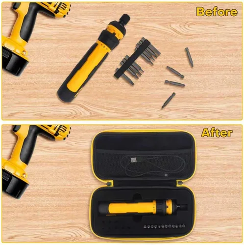 Vista 3 de YouKnow Funda de viaje compatible con destornillador inalámbrico DEWALT (DWHT66719) y puntas de destornillador con espuma personalizada