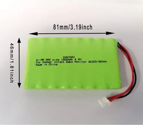 Vista 2 de Batería de repuesto Ni-MH AAA 1600mAh 4.8V 36044-10 para monitor de verano Pure HD de 4.5 pulgadas 36203 36203-2, Baby Pixel Zoom HD 5.0 pulgadas