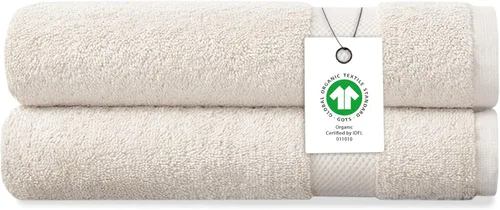 Vista 15 de Toalla de baño de felpa de algodón orgánico de lujo Certificado GOTS y OEKO-TEX Toallas de calidad hotelera premium Tecnología Feather Touch
