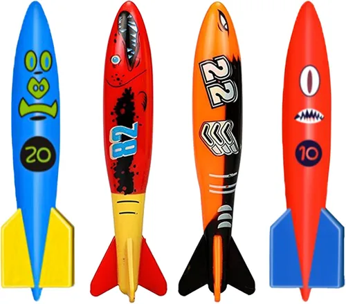 Vista 7 de Jasonwell - Juego de 25 juguetes de piscina con palos de buceo y anillos, tesoros submarinos, bandidos de torpedos, peces, etc. Divertido juguete
