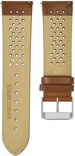Vista 6 de Ewatchparts Correa de reloj de piel perforada de 18-19-20-21-22-23-24MM compatible con liberación rápida de Rolex