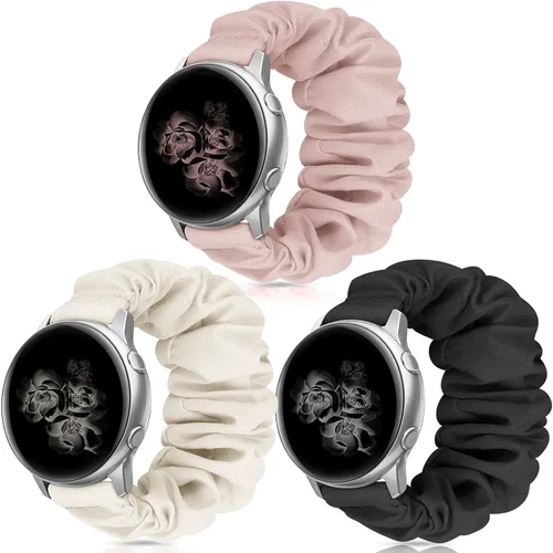 Vista 15 de Correas elásticas de repuesto para Samsung Galaxy Watch 4 5 Pro 6 7 Classic Galaxy Active 1 2 1.57 pulgadas y 1.732 pulgadas para mujer, Bla-S