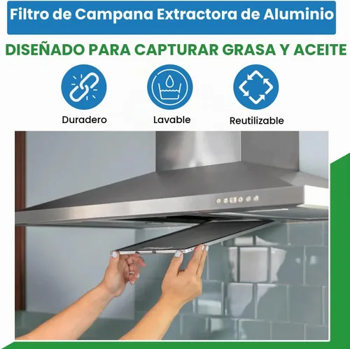 Vista 3 de Filter Everything Filtro de campana extractora de repuesto, compatible con Broan BPS1FA30 y GE WB02X10713 - Filtro de grasa de aluminio de 11‑3/4″ ×