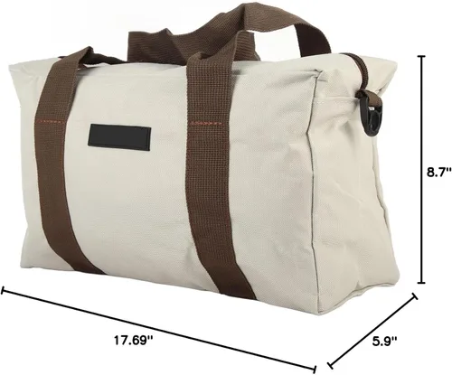 Vista 10 de Bolsa de herramientas de boca ancha, bolsa de almacenamiento de herramientas, bolsa de herramientas multiuso con cremallera, bolsa de mano portátil