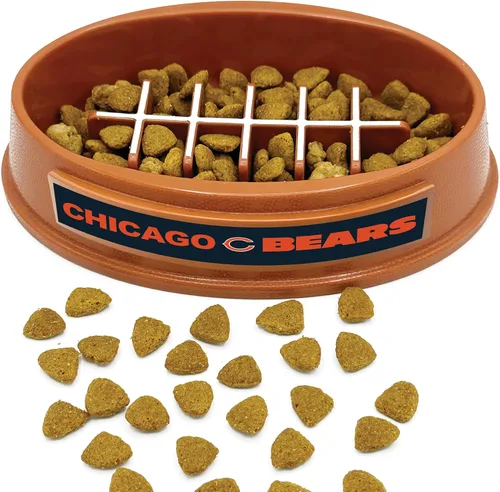 Vista 25 de NFL Super-Bowl Philadelphia Eagles - Cuenco de alimentación lenta para perros y gatos. Diseño de fútbol para una digestión saludable. Antideslizante