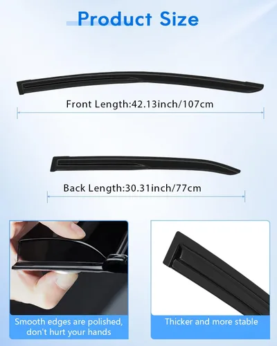 Vista 4 de Deflector de ventana lateral, viseras de humo oscuro, protectores de lluvia, juego de 4 piezas para Toyota 2014-2019 para Corolla