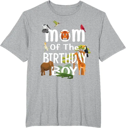 Vista 48 de Camiseta de fiesta de animales con temática de zoológico para niño de cumpleaños, Negro