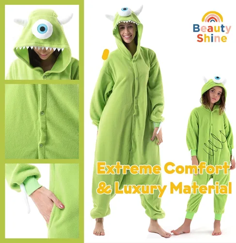 Vista 3 de Beauty Shine Kids Onesie Unisex Child Animal Costume Sleepwear Jumpsuit Christmas Halloween Cosplay Pajamas