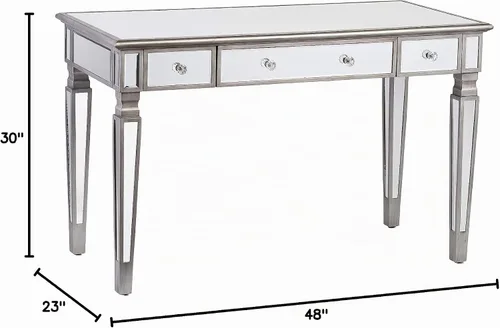 Vista 9 de SEI Furniture Wedlyn - Escritorio con espejo, color plateado