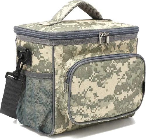 Vista 35 de FlowFly - Lonchera reutilizable con aislante para adultos, grande, para mujeres y hombres, con correa ajustable para el hombro, bolsillo frontal