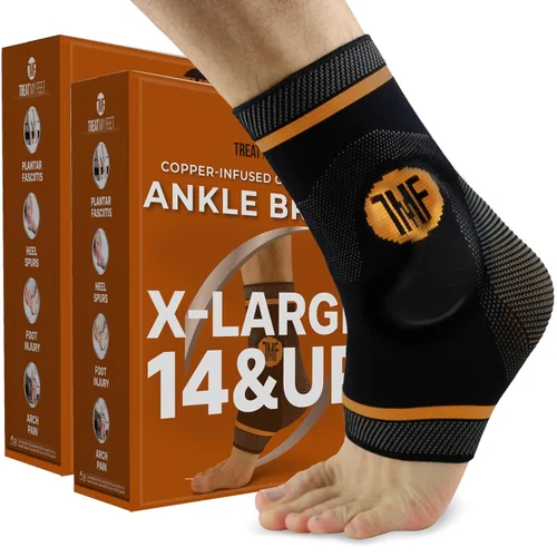 Vista 14 de Treat My Feet Tobillera de compresión con soporte de silicona para tobillo y cobre, soporte para fascitis plantar para dolor de pies y alivio