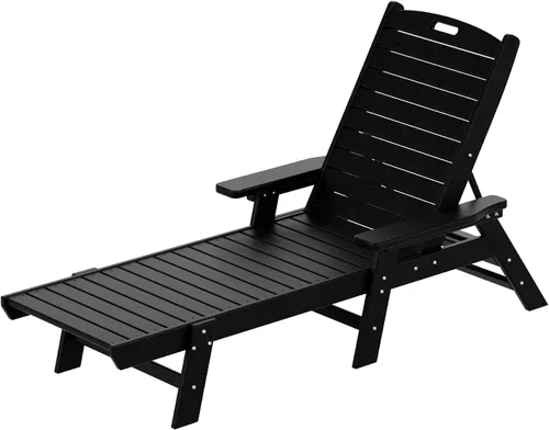 Vista 10 de Tumbona reclinable de polietileno HDPE Laguna, color negro