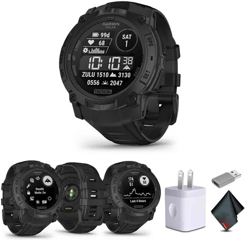 Vista 17 de Garmin Instinct 3 45mm, AMOLED, reloj inteligente GPS para exteriores, reloj inteligente táctico de fitness 24/7, 18 días de duración de batería