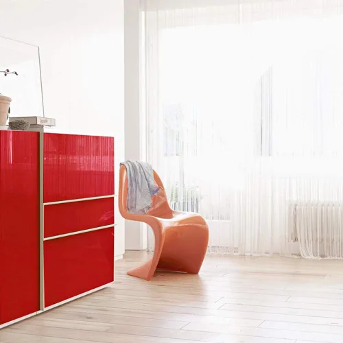 Vista 3 de Livelynine Papel de contacto rojo autoadhesivo para decoración de papel de pared, papel tapiz autoadhesivo para armarios de cocina, encimeras