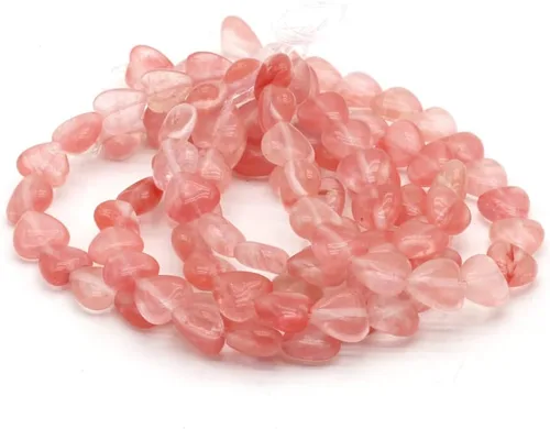 Vista 9 de Cuentas de piedra natural pulida en forma de corazón mixto de amatista para hacer joyas, collares, pulseras, 2 hebras