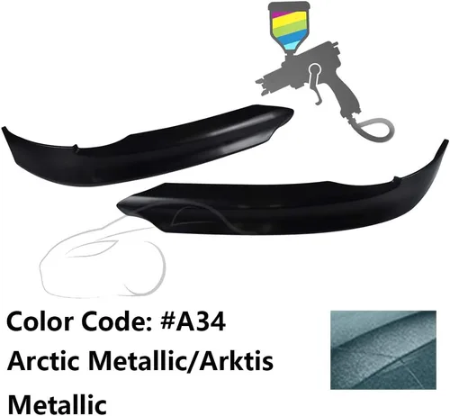 Vista 2 de IKON MOTORSPORTS, Parachoques de alerón delantero compatible con BMW 3 Series E90 2005-2008, estilo de fábrica pintado #A34 Metálico Ártico/Metálico