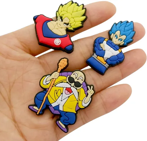 Vista 3 de Dijes de anime para zapatos con personajes de manga para decoración de zapatos con agujeros para anime, sandalias de bricolaje, decoración