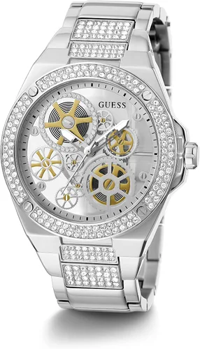 Vista 4 de GUESS 45mm Stainless Steel Clear-Cut Watch