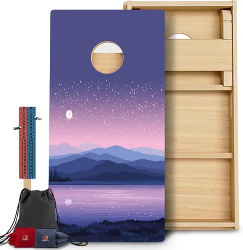Vista 40 de CornholeGamesUSA Pro - Juego de tablas de Cornhole Fabricado en Estados Unidos Abedul báltico 3/4 Sin rebote Patas triples gruesas Dos 132