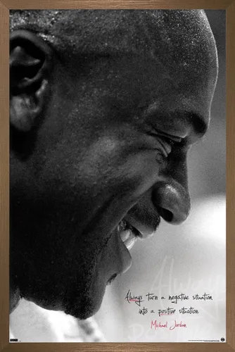 Vista 14 de Trends International Michael Jordan - Póster de pared siempre positivo, 22.4 pulgadas de largo x 14.7 pulgadas, versión enmarcada en madera