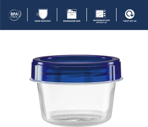 Vista 6 de ELEGANT DISPOSABLES Recipientes pequeños para almacenamiento de alimentos, tapa roscada, reutilizable, apilable, a prueba de fugas, herméticos