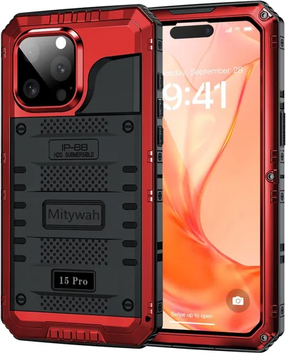 Vista 18 de Mitywah Funda impermeable para iPhone 7/iPhone 8 / iPhone SE 2020, funda de metal resistente de grado militar, protección de cuerpo completo