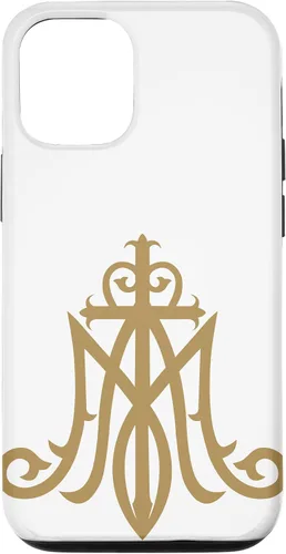 Vista 28 de Funda católica con monograma para iPhone 16 Virgin Mary Insignia Ave Maria