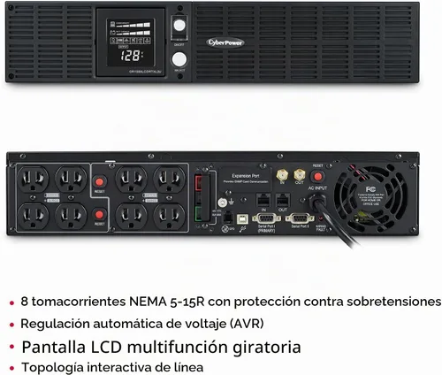 Vista 4 de CyberPower Respaldo de batería de UPS LCD con aplicación inteligente