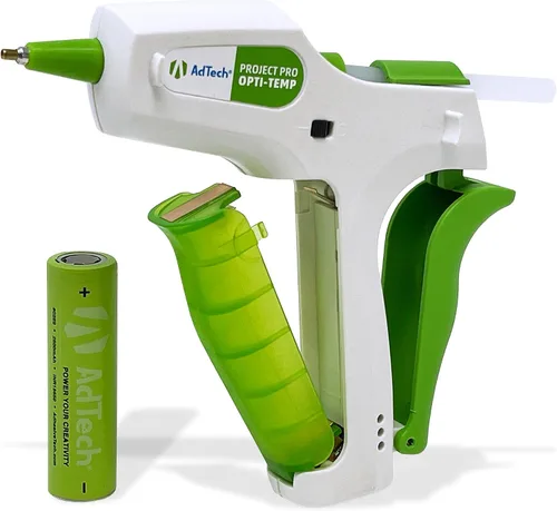 Vista 2 de AdTech Project Pro - Pistola de pegamento caliente inalámbrica recargable – Mini pistola de pegamento incluye 10 barras de pegamento Artistick sin
