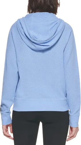 Vista 4 de DKNY Sudadera con capucha de malla Sprint con cremallera para mujer
