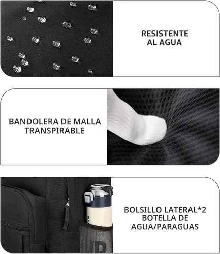Vista 4 de Abshoo Classical Basic Mochila de viaje para escuela resistente al agua. Mochila escolar de espalda., Negro), BPDU1B1