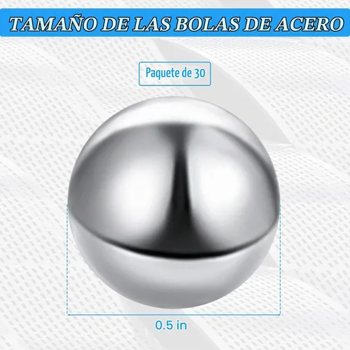 Vista 2 de Ripeng 30 bolas de repuesto de 1/2" para canicas de acero