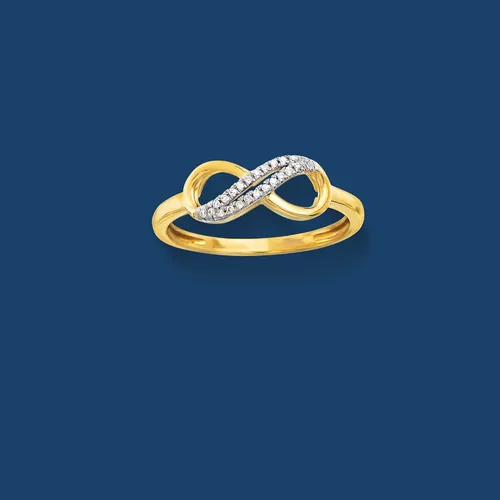 Vista 4 de Ross-Simons 14kt Yellow Gold Infinity Symbol Ring With Diamond Accents